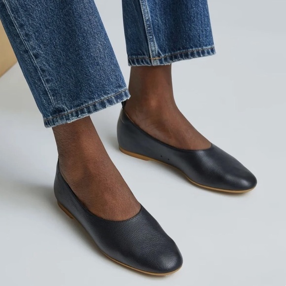 Everlane The Day Glove Ballet Flats Leather Slip On Flat in Black Size 7 - Picture 8 of 8